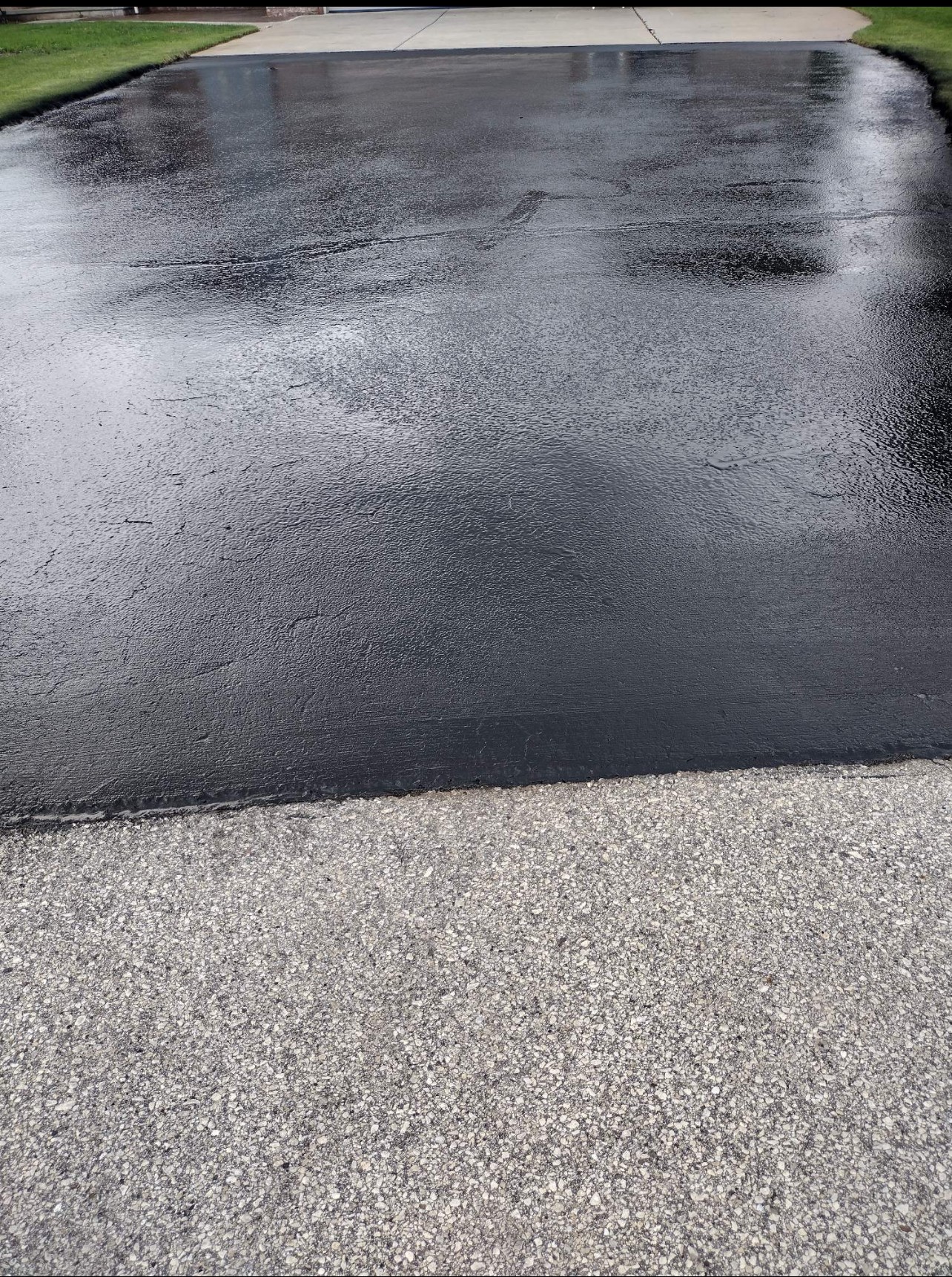 Dramatic Before/After Sealcoat Contrast